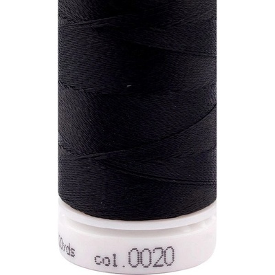 Nitě Poly Sheen Mettler 200 m, střední, 0020 Black