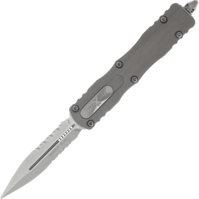 ! Microtech DIRAC D/E STONEWASH PART SERRATE NATURAL CLEAR 225-11NC