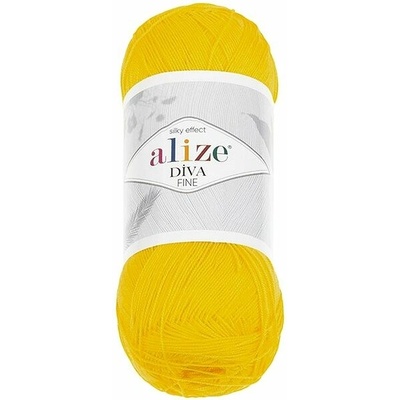 Vlnika Diva Fine 100 g, 110 žltá