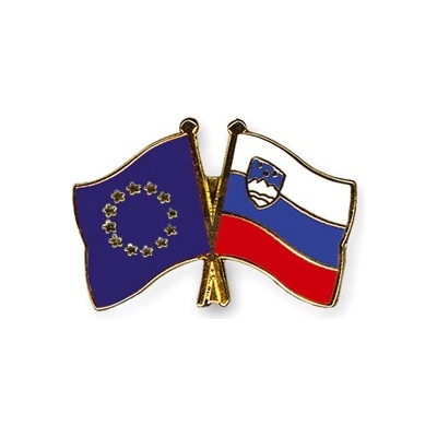 Odznak (pins) 22mm vlajka EÚ + Slovinsko - farebný