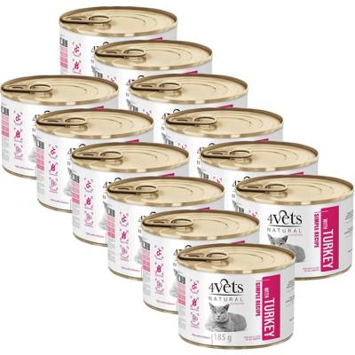 4Vets NATURAL 4Vets Котка Натурална Простата Рецепта с Пуйка 12 x 185 г