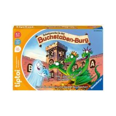 Ravensburger tiptoi 00124 Schatzsuche in der Buchstabenburg, Spiel für Kinder von 4-7 Jahren, für 1-4 Spieler