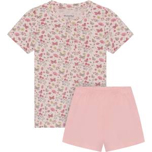 Minymo Детско ежедневно термо бельо Minymo Kid's T-Shirt+Short Set AOP 124381 Overall - Raindrops On Roses - размер 98 (EU) (714-1865-0112)