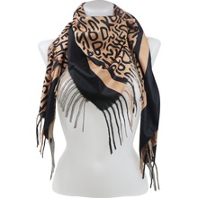 Biju dámský kašmírový čtvercový šátek s písmenky 2115-29 hnědý 7200578-1