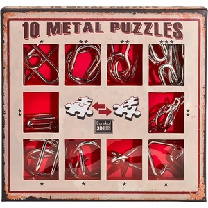 Eureka Комплект метални логически пъзели Eureka - 10 Metal Puzzles Set, червен (473358)