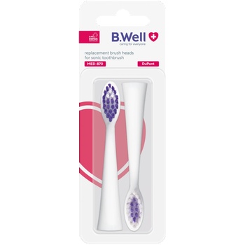 Image 1 of B. Well Резервни глави за електрически четки B. Well MED-870 , 2 бр , Бели (REPLMED870WH)