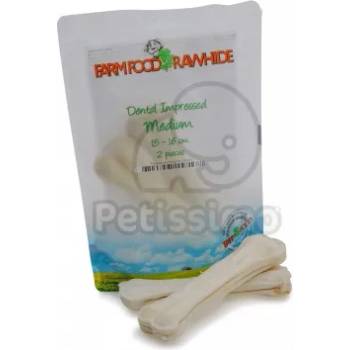 Farm Food Rawhide Dental Impressed Pouch - Грижа за зъбите, кост от сурова кожа M - 2 бр