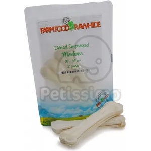 Farm Food Rawhide Dental Impressed Pouch - Грижа за зъбите, кост от сурова кожа M - 2 бр