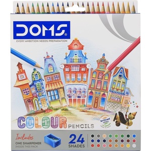 DOMS N80434 Комплект цветни моливи 24 pcs + Sharpener (N80434)