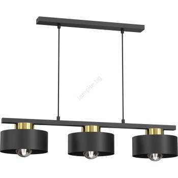 Luminex Пендел MARTI 3xE27/15W/230V черен/златист (LU9998A)