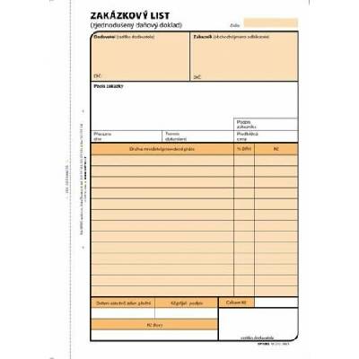 Optys 1085 Zakázkový list A5 NCR