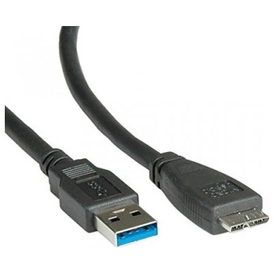 Roline 11.02.8873 USB 3.0 SuperSpeed kabel USB3.0 A(M)-microUSB3.0 B(M), 0,8m, černý