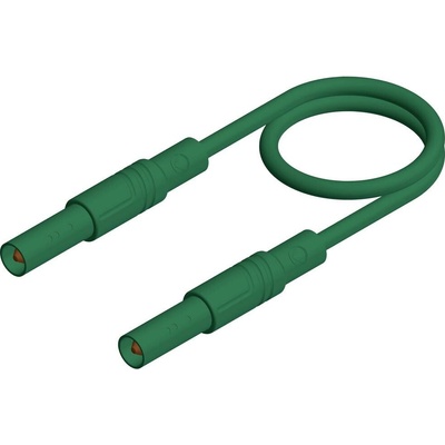 4 mm safety test lead, silicone, 2x plugs straight, 100 cm