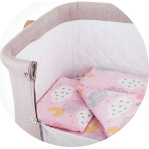 Chipolino Спален комплект за мини кошара Chipolino - Небе, Розов (KOSCLOSET018PISK)