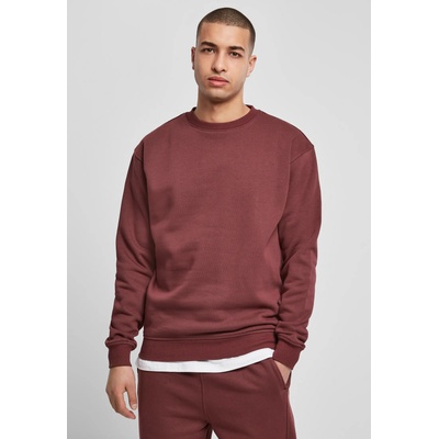 Urban Classics Мъжка изчистена блуза в тъмночервен цвят Urban Classics CrewneckUB-TB014E-01151 - Тъмночервен, размер 5XL