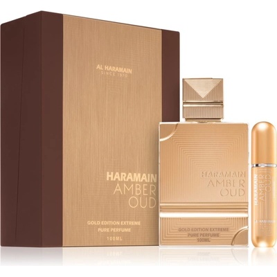 Al Haramain balzamber Oud Gold Edition Extreme EDP 100 ml + balzamber Oud Gold Edition Extreme plniteľný rozprašovač parfémov darčeková sada