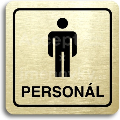 ACCEPT Piktogram WC muži personál - zlatá tabulka - černý tisk