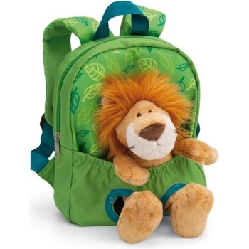 NICI Раница 21x26cm с плюшена играчка Лъв 25cm, зелен