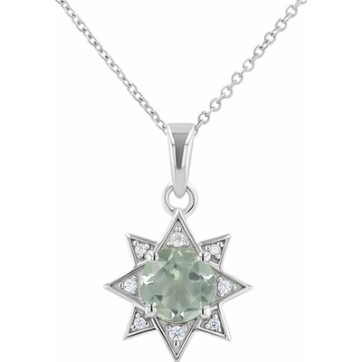 Eppi Stříbrný přívěsek s ametystem a zirkony ve tvaru hvězdy Bohemia P38089