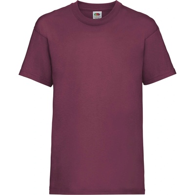 Fruit Of The Loom F37 Kids Valueweight Tee tmavočervená
