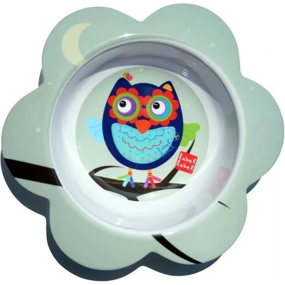 Label-Label Dětský talíř z melaminu Friends Melamine Flower Platel Sova