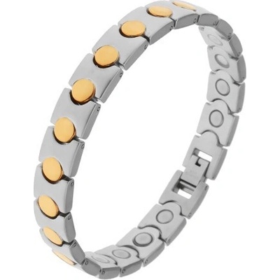 Šperky eshop Dvojfarebný náramok z chirurgickej ocele kruhy v zlatom odtieni magnety Z23.06
