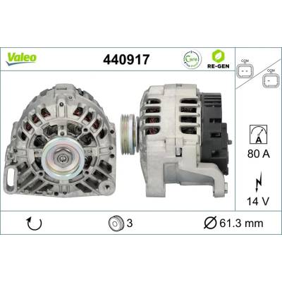 VALEO Alternátor VALEO RE-GEN REMANUFACTURED VA 440917