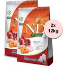 N&D Pumpkin Dog Adult Medium & Maxi Grain Free Chicken & Pomegranate 2 x 12 kg