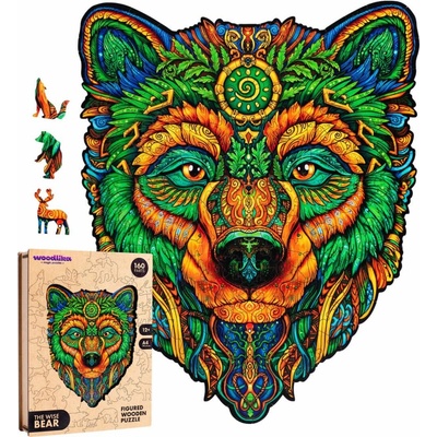 PUZZLER DŘEVĚNÉ BAREVNÉ Moudrý medvěd 160 dielov