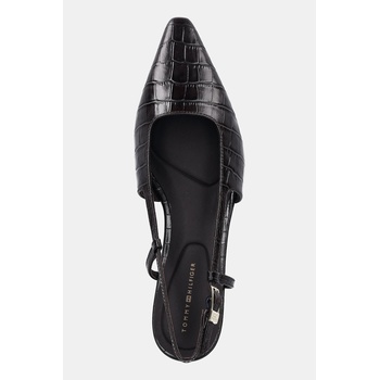 Tommy Hilfiger Кожени обувки с тънък ток Tommy Hilfiger CROC SLINGBACK SLANTED HEEL (FW0FW08990)