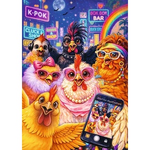 Trefl - Puzzle Premium Plus Pets and People Stuff: Chicken selfie - 1 000 piese