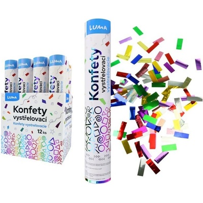 LUMA konfety vystreľovacie, 30cm, fóliové, farebné