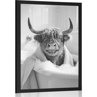 Plakát kráva ve vaně - 40x60 silver