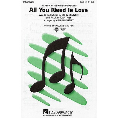 All You Need Is Love The Beatles noty pro sbor SAB a klavír 1017700