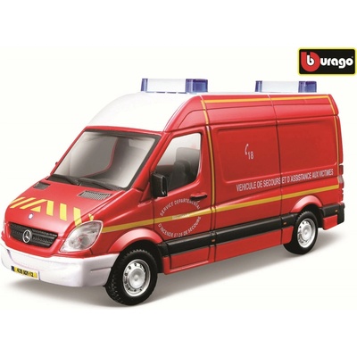 Bburago Mercedes Benz Sprinterčervená hasiči 1:50