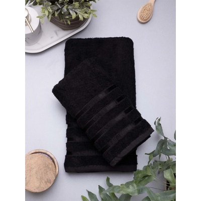 MKLuzkoviny Noemi bambusový ručník černý 50 x 100 cm – Zbozi.Blesk.cz