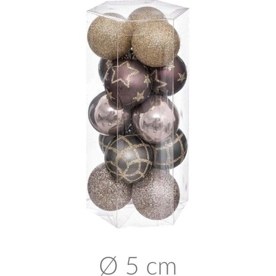 } Atmosphera Sada vánočních ozdob z umělé hmoty, 5 cm, 15 kusů, vícebarevné vícebarevná