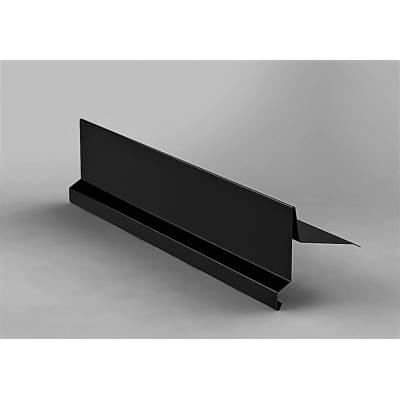 Závětrná lišta r.š.333mm klasik horní s okapnicí pozink FeZn Lakovaný RAL 9005 černá s folií 2m