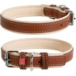 COLLAR Кожен нашийник Soft за куче - 38 - 49см, 25мм, кафяво - бежово