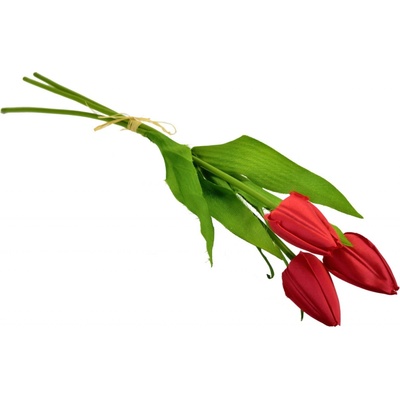 Svazek 3 ks tulipánů červené 50 cm