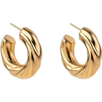 Marc Malone Moderné pozlátené kruhy Celeste Gold Earrings MCE250192G
