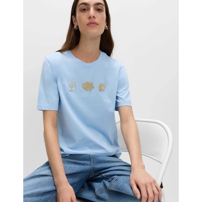 Marks & Spencer Украсена тениска от чист памук Marks & Spencer синя Marks & Spencer | Sin | ЖЕНИ | 8
