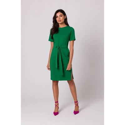BeWear Woman's Cotton dress with patch pockets green