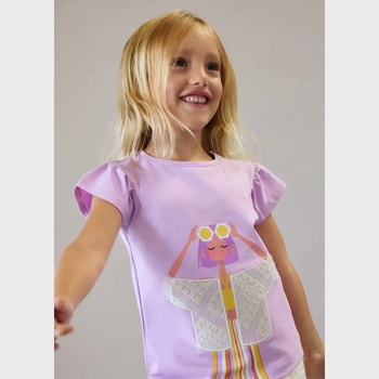 MAYORAL Тениска къс ръкав Лилав цвят за мини момиче Mayoral