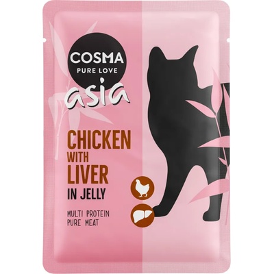 Cosma 6x100г Asia Cosma, консервирана храна за котки - пиле и пилешки дробчета