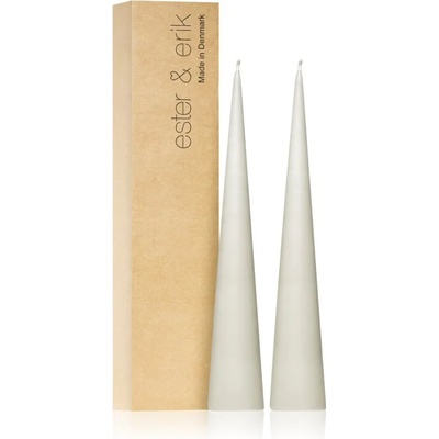ester & erik cone candles linen grey (no. 22) свещ 2x25 см