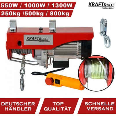 KRAFT&DELE KD1525 Elektrický lanový naviják 250/500kg 1000W jeřáb, kladkostroj | Zboží Auto