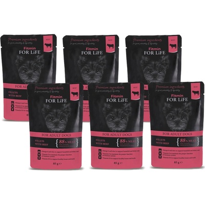 Fitmin For Life Adult beef in gravy 6 x 85 g