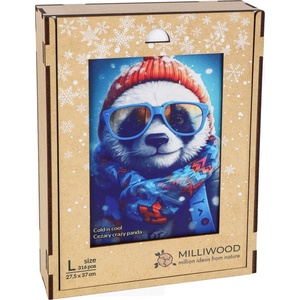 Milliwood Дървен пъзел Milliwood, Cold is cool, 316 части - Панда (L-CezaryCrazyPanda-5023)