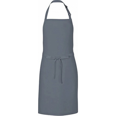 Link Kitchen Wear Univerzální keprová zástěra s laclem a nastavitelným páskem u krku tmavě šedá 72x85 cm X986